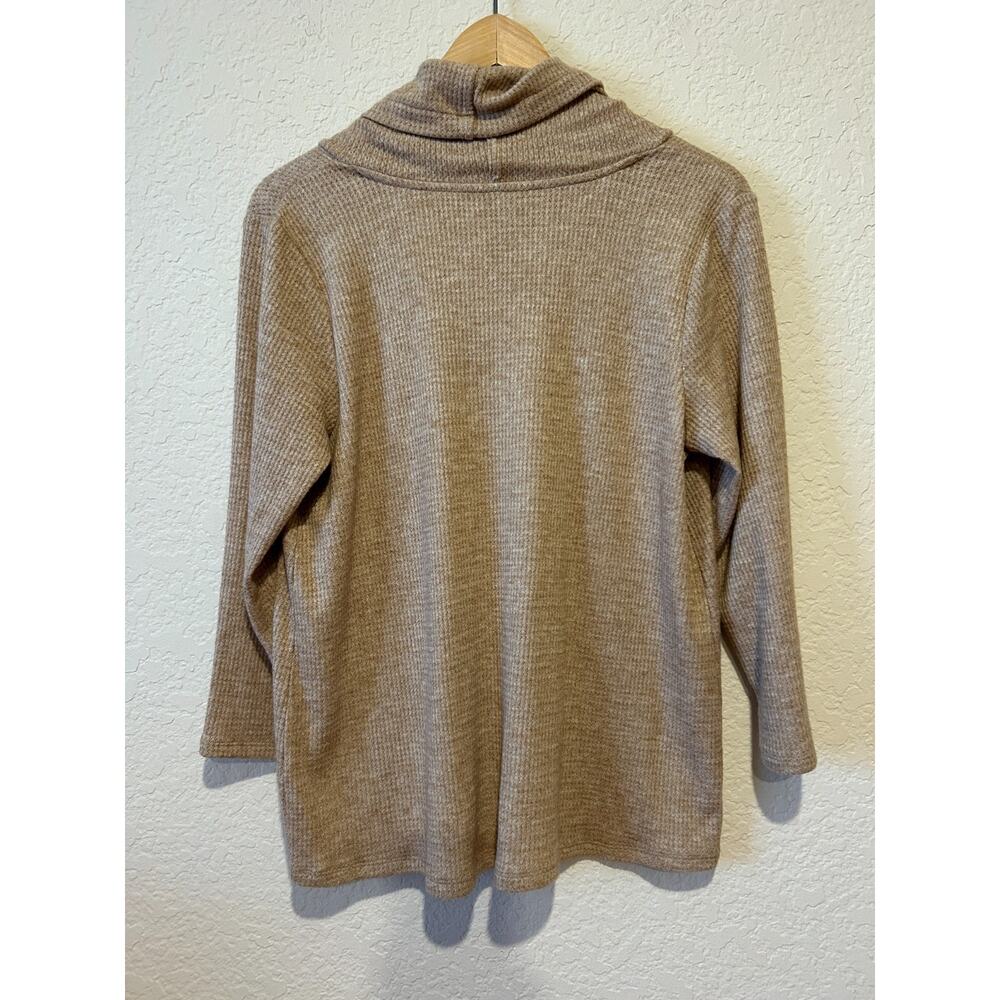J Jill Wearever Collection‎ Stretch Sweater Size S Thermal Waffle Blouse Beige - Picture 3 of 7